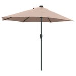 vidaXL Parasol de jardin Taupe 294 x 150 x 224 cm Polyester et Acier