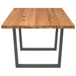 vidaXL Table à manger avec bord naturel 240x100x74cm bois massif chêne