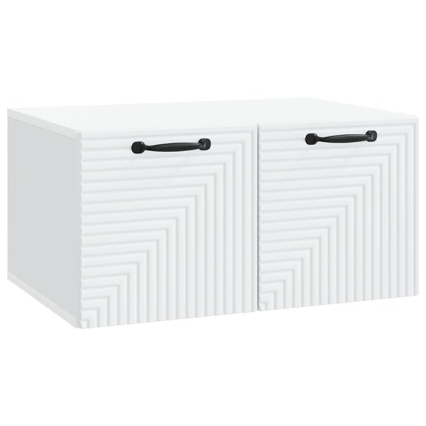 vidaXL Meuble TV mural Blanc 59 5 x 41 x 30 cm Bois d'ingénierie