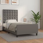 vidaXL Cadre de lit avec tête de lit Gris 90x200 cm Similicuir