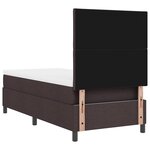 vidaXL Lit à ressorts avec matelas Marron foncé 90 x 190 cm tissu