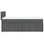 vidaXL Sommier à lattes de lit et matelas Gris foncé 90x190 cm Tissu