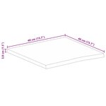 vidaXL Dessus de table à bord vivant 40x40x3 8 cm bois massif manguier