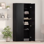 vidaXL Buffet Chêne Noir 80x35x180 cm Bois d'ingénierie