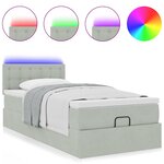 vidaXL Cadre de lit ottoman et matelas gris clair 90x200 cm velours