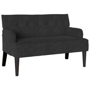 vidaXL Banc Chesterfield Noir 112 x 65 5 x 75 cm Velours