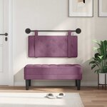 vidaXL Tête de lit suspendue Avec lumière LED Pourpre Velours