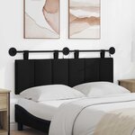 vidaXL Tête de lit suspendue Avec lumière LED Noir Tissu