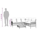 vidaXL Salon de jardin avec coussins 2 Pièces beige résine tressée