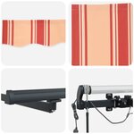 vidaXL Auvent Rétractable with jaune et orange 450 × 350 cm tissu