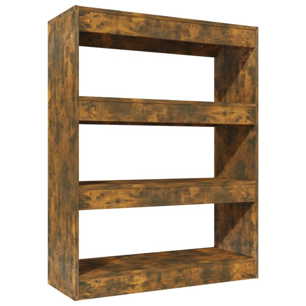vidaXL Bibliothèque/Séparateur de pièce chêne fumé bois d'ingénierie