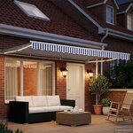 vidaXL Auvent rétractable électrique Bleu et Blanc 5 × 3 5 m