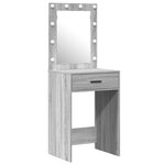 Ensemble de coiffeuse de 3 pièces vidaXL avec LED en bois d'ingénierie gris sonoma