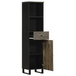 vidaXL Armoire de salle de bain noir 38x33x160 cm bois massif manguier