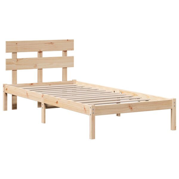 vidaXL Cadre de lit avec tête de lit 100x200 cm en pin massif