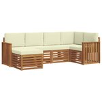 vidaXL Ensemble de canapé d'angle avec coussin 6 Pièces Naturel et Crème