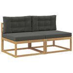 vidaXL 2 Pièce Sofa de milieu extérieur Polyester Blanc