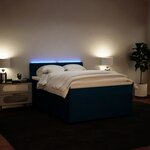 vidaXL Sommier à lattes de lit et matelas bleu 140x190 cm velours