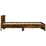 vidaXL Cadre de lit avec tête de lit et LED chêne fumé 150x200 cm