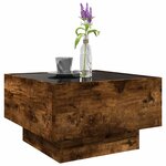 vidaXL Table basse avec LED chêne fumé 50x50x30 cm bois d'ingénierie