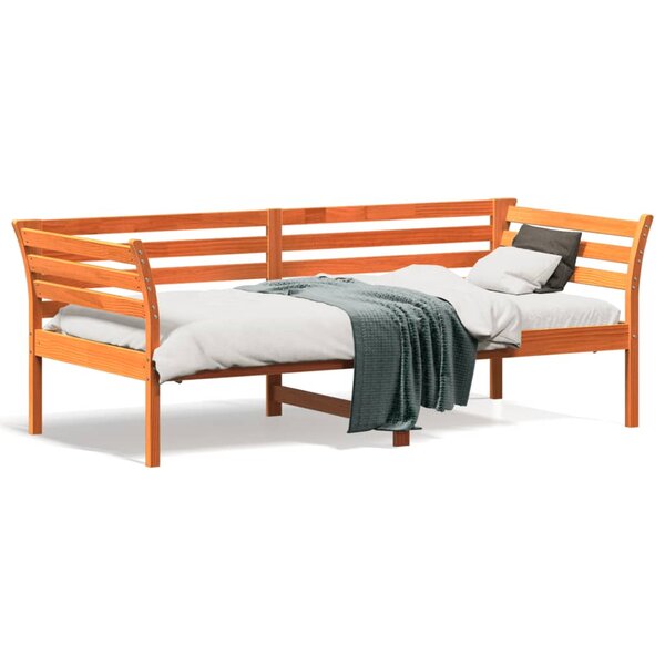 vidaXL Lit de jour sans matelas cire marron 90x190 cm bois pin massif