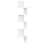 vidaXL Étagère d'angle murale blanc 32x32x127 5 cm bois d'ingénierie