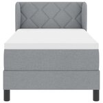 vidaXL Lit boxspring avec matelas Gris clair 80 x 200 cm tissu