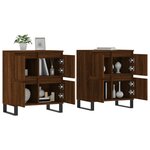 vidaXL Buffets 2 Pièces chêne marron bois d'ingénierie