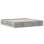 vidaXL Cadre de lit à tiroirs gris béton 180x200 cm bois d'ingénierie