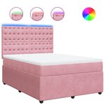 vidaXL Sommier à lattes de lit avec matelas Rose 160x200 cm Velours
