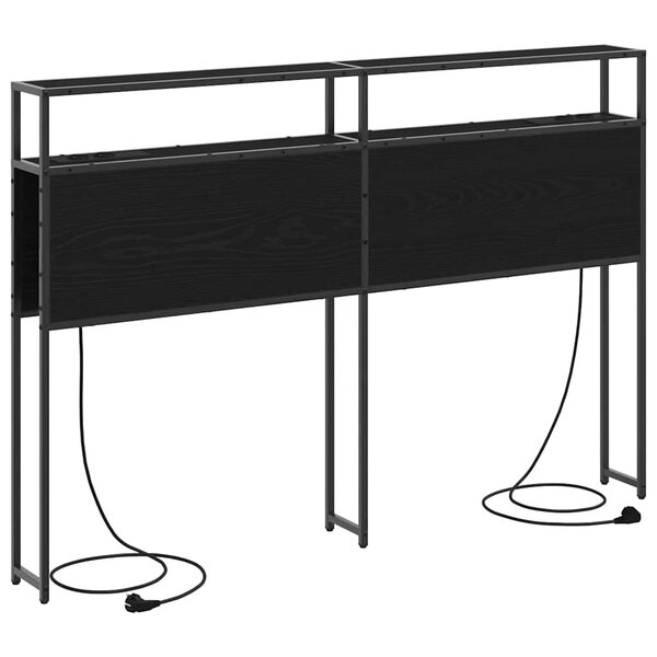 vidaXL Tête de lit de rangement Chêne noir 135 cm Bois d'ingénierie