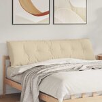 vidaXL Coussin de Dos Crème 180 x 19 x 50 cm tissu