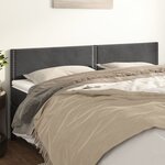 vidaXL Têtes de lit 2 Pièces Gris foncé 80x5x78/88 cm Velours