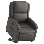 vidaXL Fauteuil inclinable gris cuir véritable