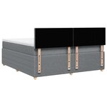 vidaXL Sommier à lattes de lit avec matelas Gris clair 200x200cm Tissu
