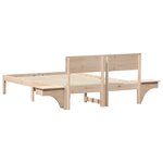 vidaXL Cadre de lit avec tables de chevet Marron Bois massif en pin