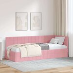 vidaXL Cadre de lit d'angle Rose 80 cm x 200 cm Velours