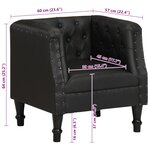 vidaXL Fauteuil Noir Cuir véritable