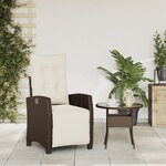 vidaXL Chaise inclinable de jardin repose-pied marron résine tressée