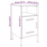 vidaXL Tables de chevet 2 Pièces noir 36x39x68 cm acier laminé à froid