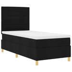 vidaXL Lit à ressort LED avec matelas Noir 80 x 200 cm tissu