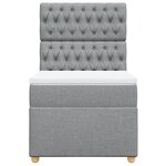 vidaXL Sommier à lattes de lit avec matelas Gris clair 90x200 cm Tissu