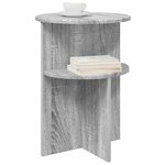 vidaXL Table d'appoint Sonoma gris Ø 39 5 x 55 cm Bois d'ingénierie