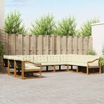 vidaXL Ensemble de canapés d'extérieur 9 Pièces Naturel et Crème