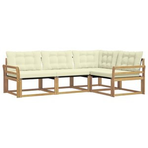 vidaXL Ensemble de canapés d'extérieur 4 pc Blanc et crème