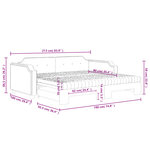 vidaXL Lit de jour avec gigogne et matelas gris foncé 90x190 cm tissu
