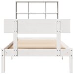 vidaXL Lit bibliothèque sans matelas blanc 90x200cm bois de pin massif