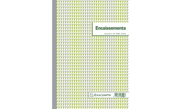 Manifold Encaissements 29,7x21cm 50 feuillets dupli autocopiants EXACOMPTA