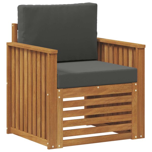 vidaXL Canapé d’extérieur Bois d'acacia massif et polyester Naturel