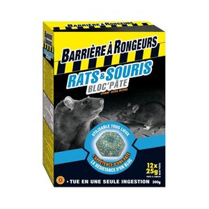BARRIERE A INSECTES - Rats souris bloc pâte appât 300g